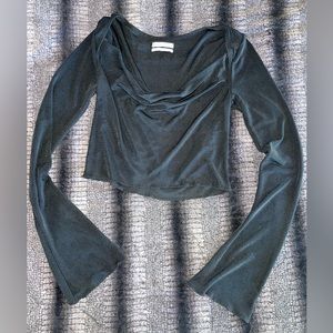 Urban Outfitters bell sleeve cowl neck crop top.